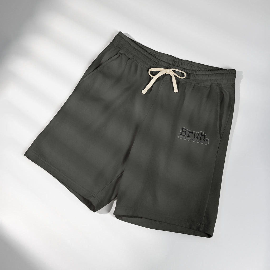 Bruh. Fleece Sweat Shorts — Lightweight Garment-Dyed Lounge Shorts
