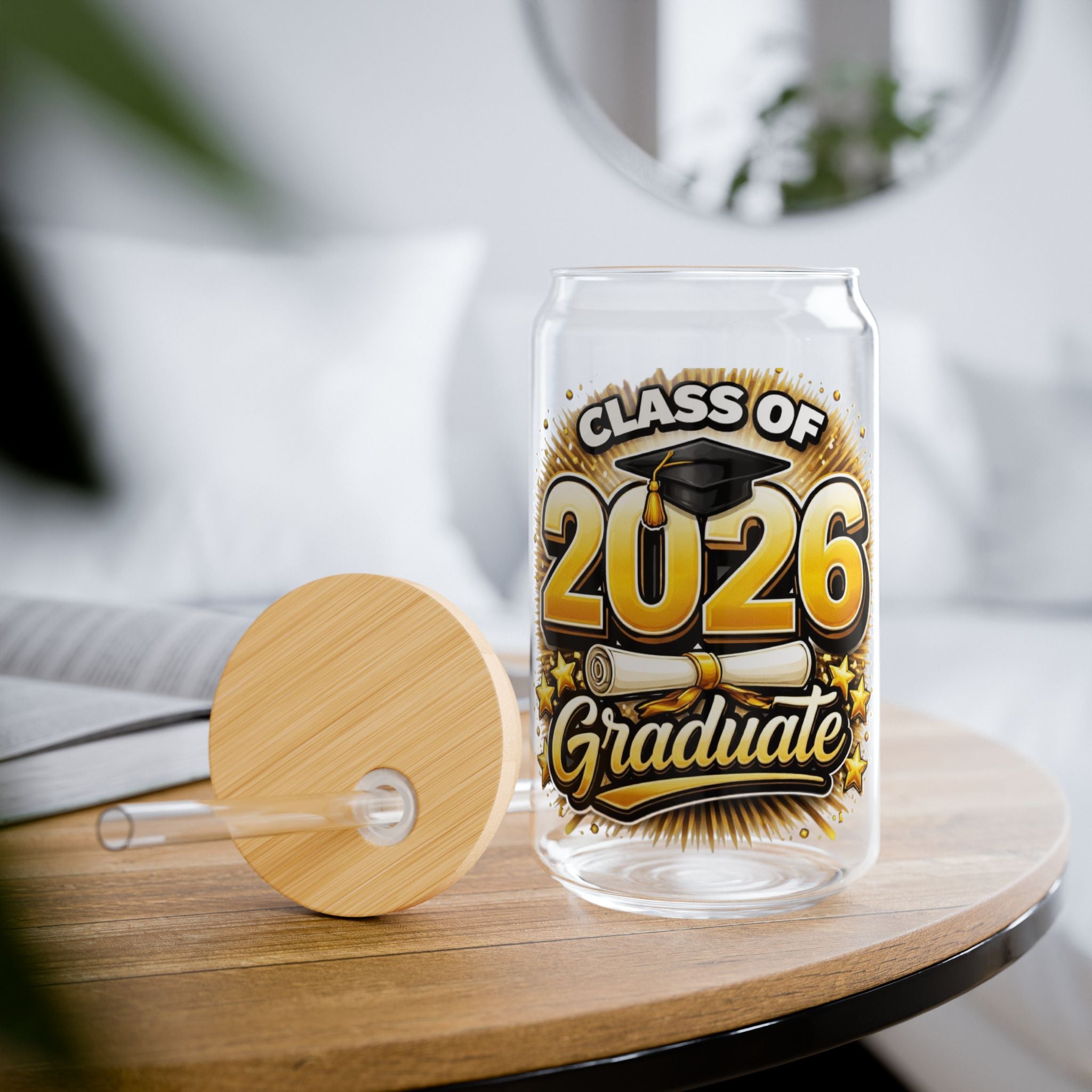 Class of 2026 Graduate Sipper Glass - 16oz Graduation Gift