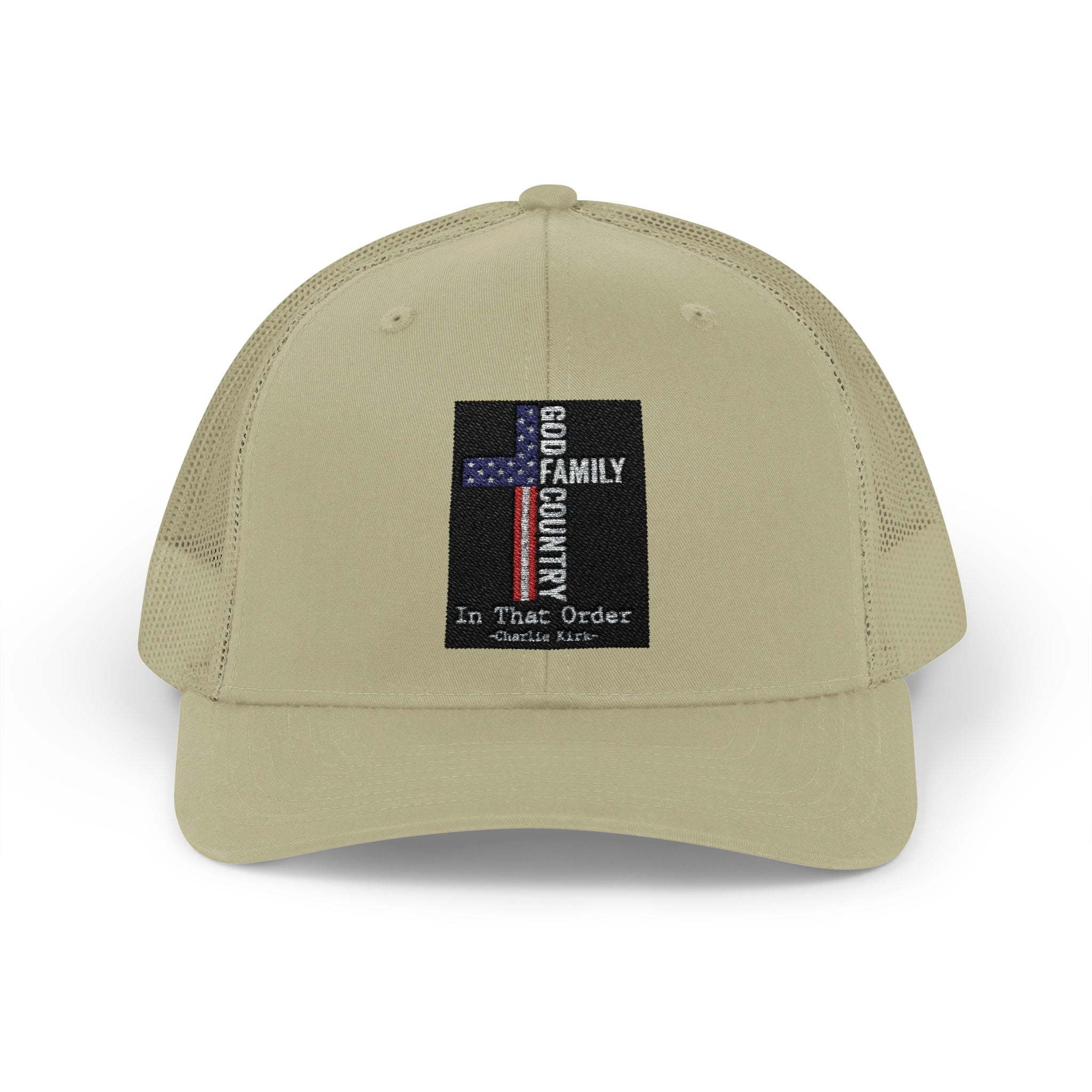 Thin Blue Line Cross Trucker Hat — Police Support Snapback