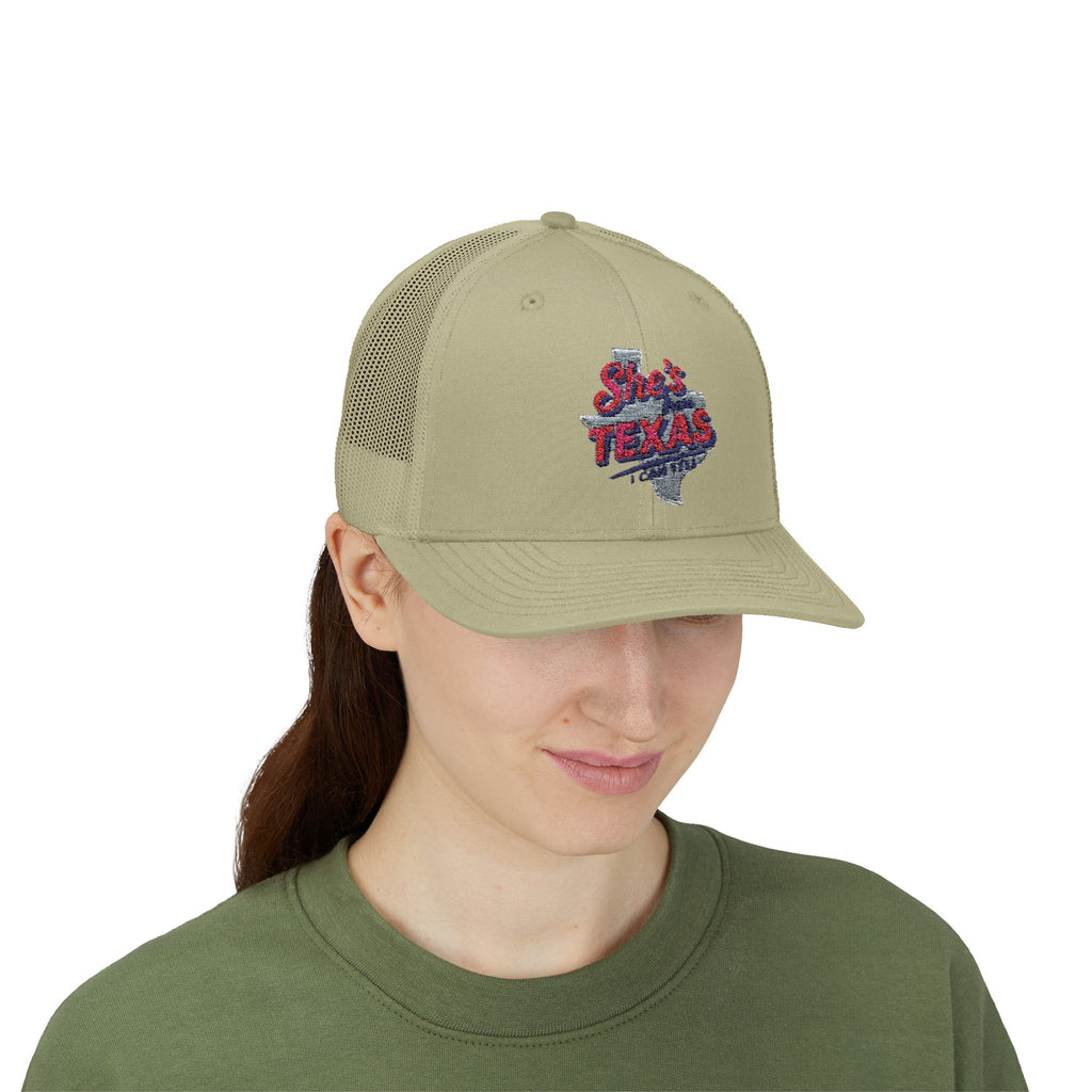 She's Texas Snapback Trucker Cap — Floral Texas State Logo Hat