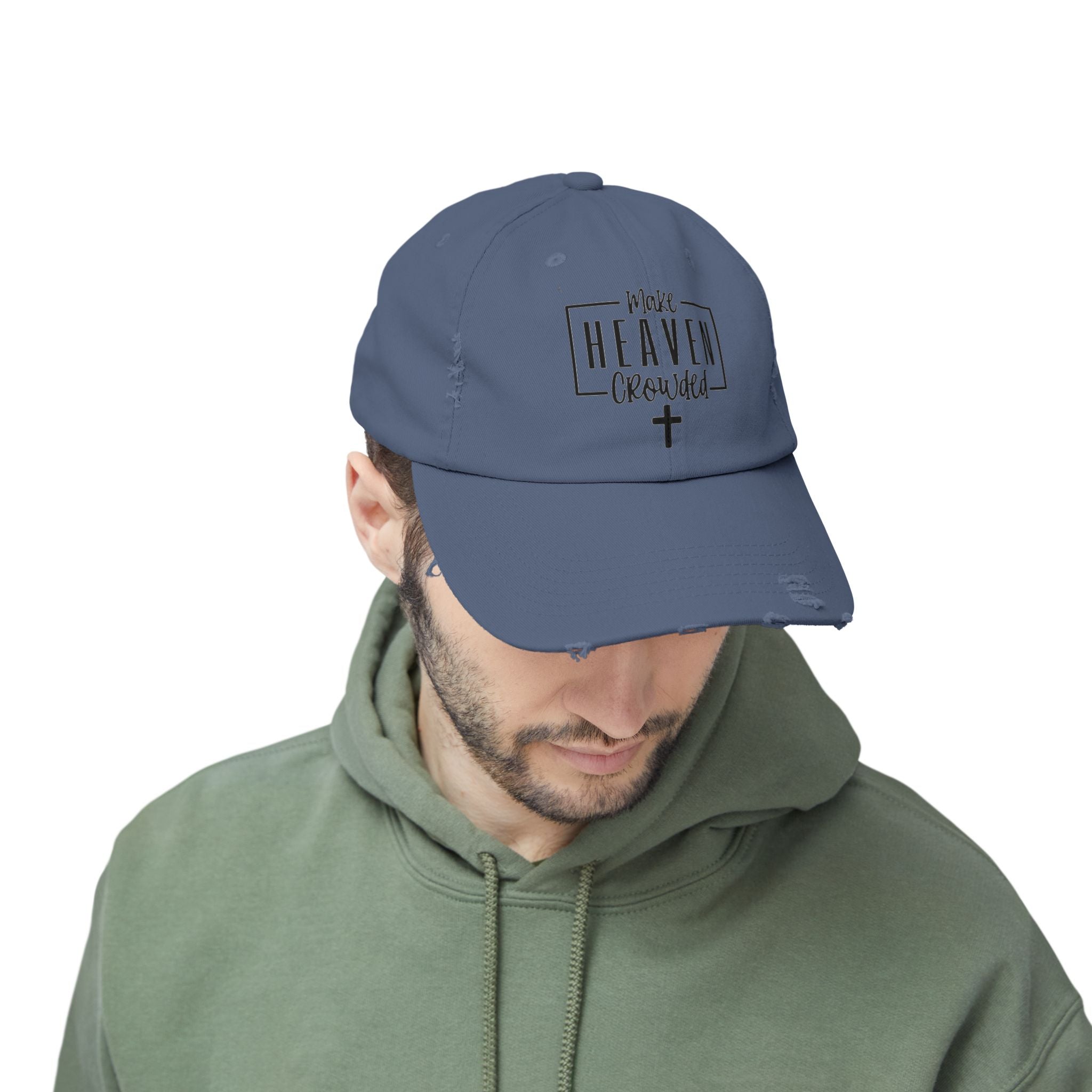 Make Heaven Crowded Distressed Baseball Cap