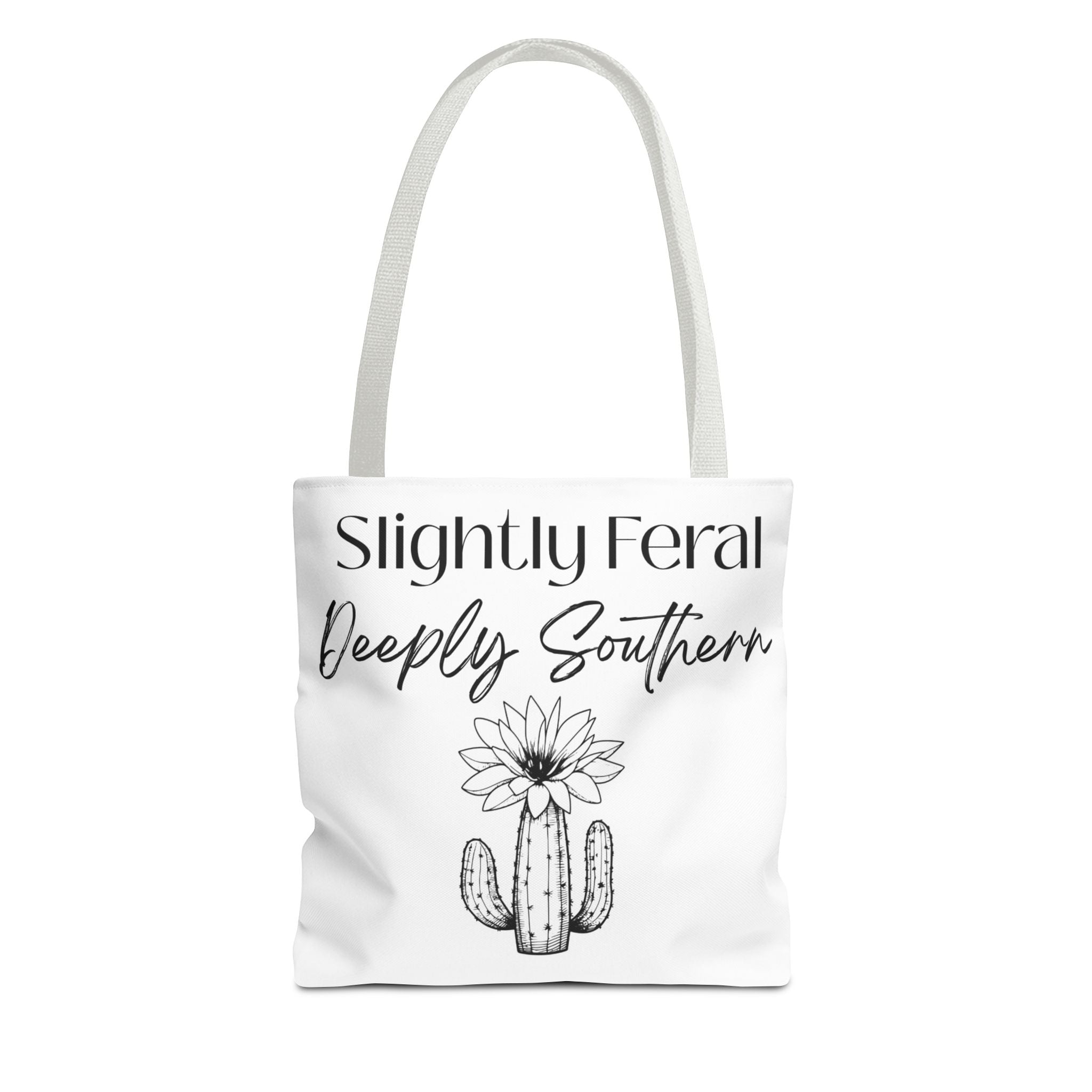 Slightly Feral Deeply Southern Tote Bag — Cactus Floral Cotton Shopping Tote