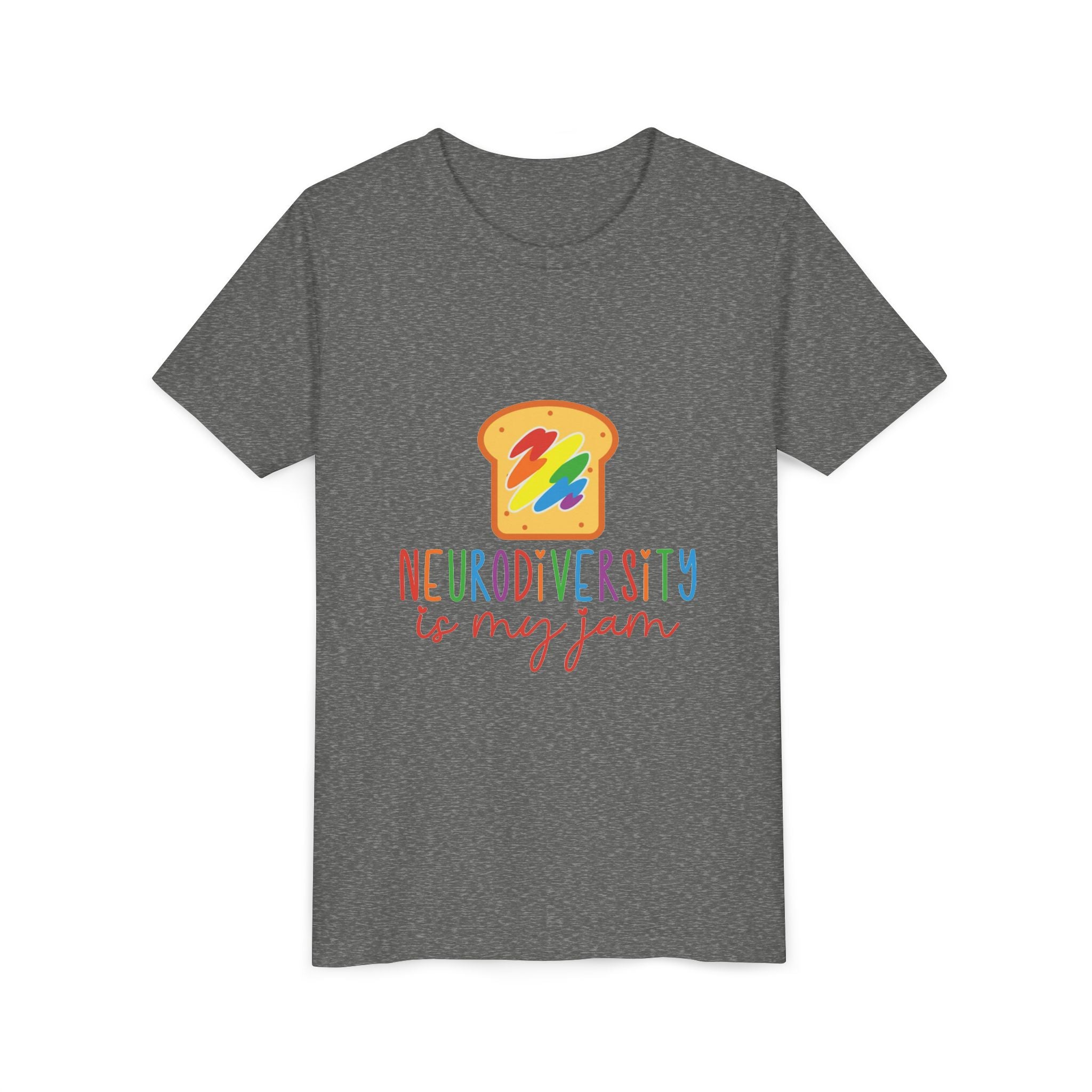 Youth Tee - "Neurodiversity Is My Jam" Rainbow Toast Graphic