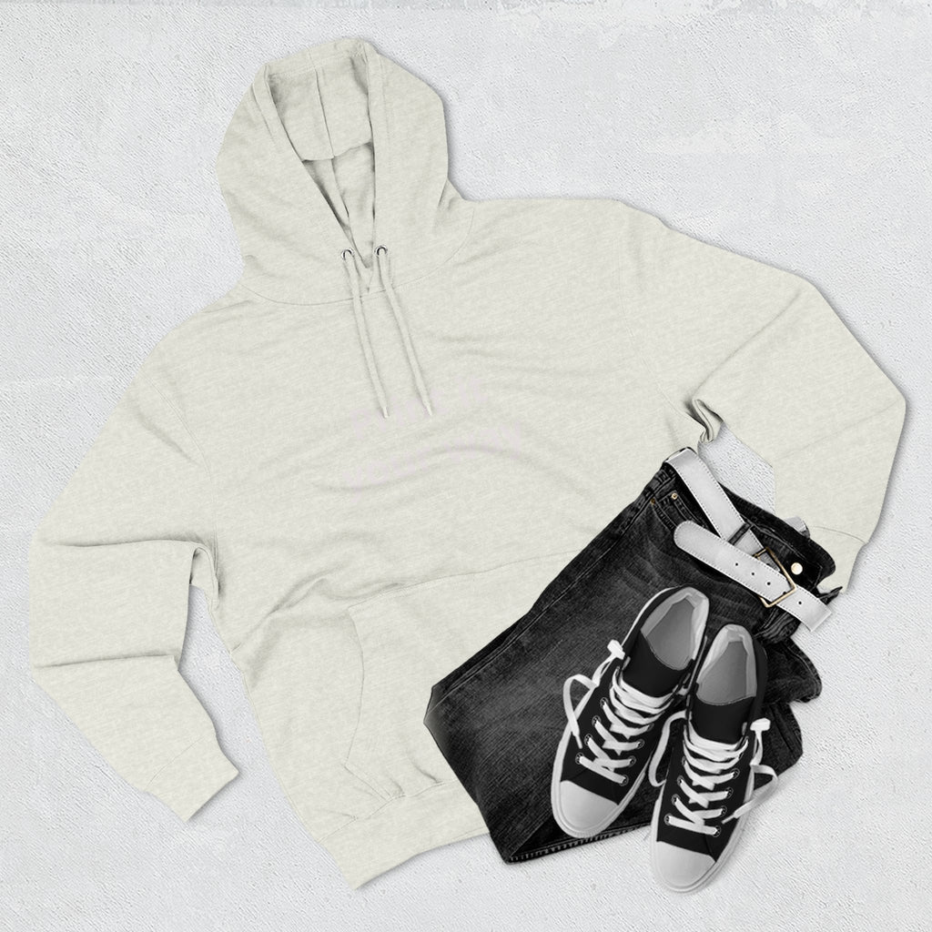 Blank White Hoodie — Customizable Three-Panel Fleece Pullover
