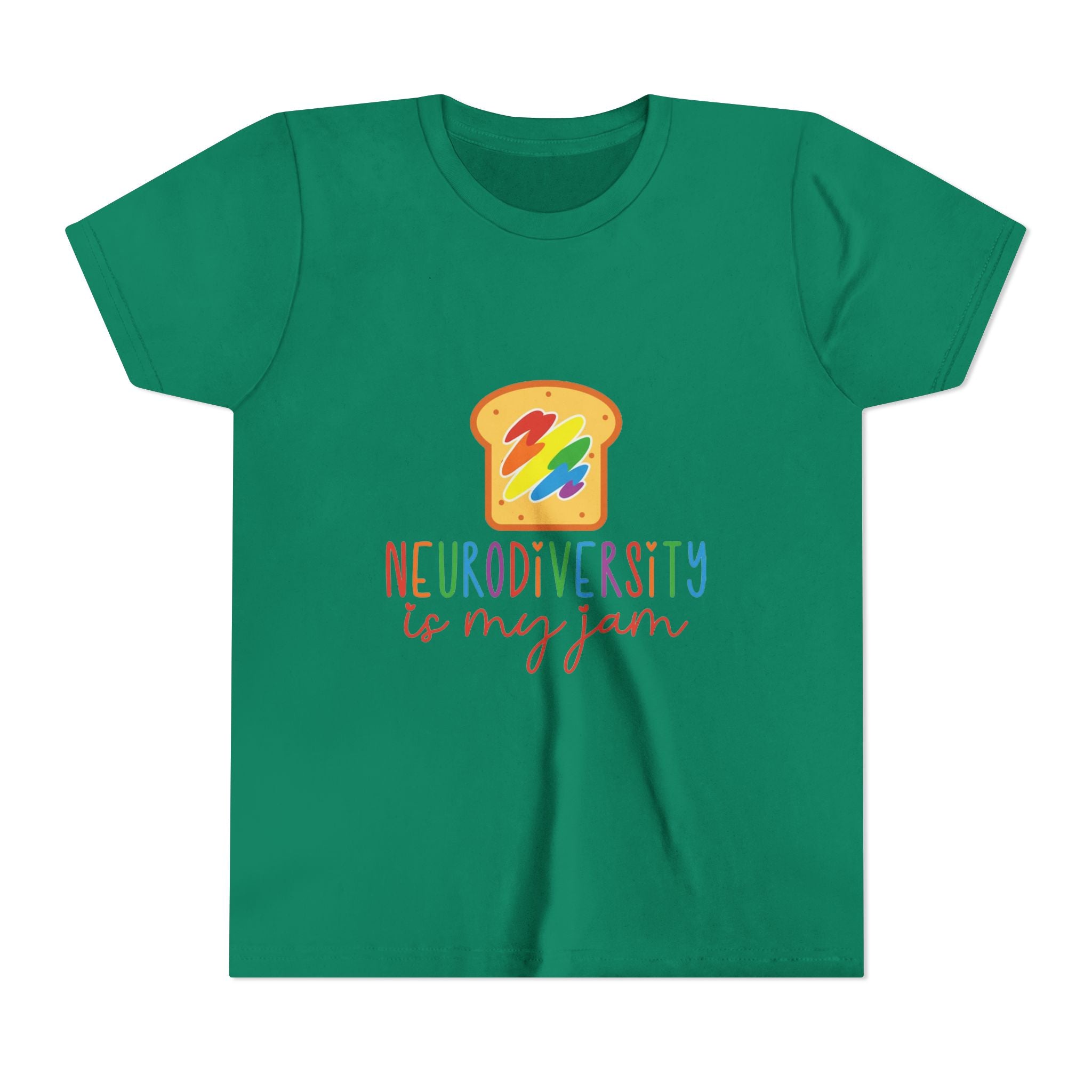 Youth Tee - "Neurodiversity Is My Jam" Rainbow Toast Graphic