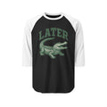 Later Alligator Raglan Shirt — Vintage Crocodile Graphic 3/4 Sleeve
