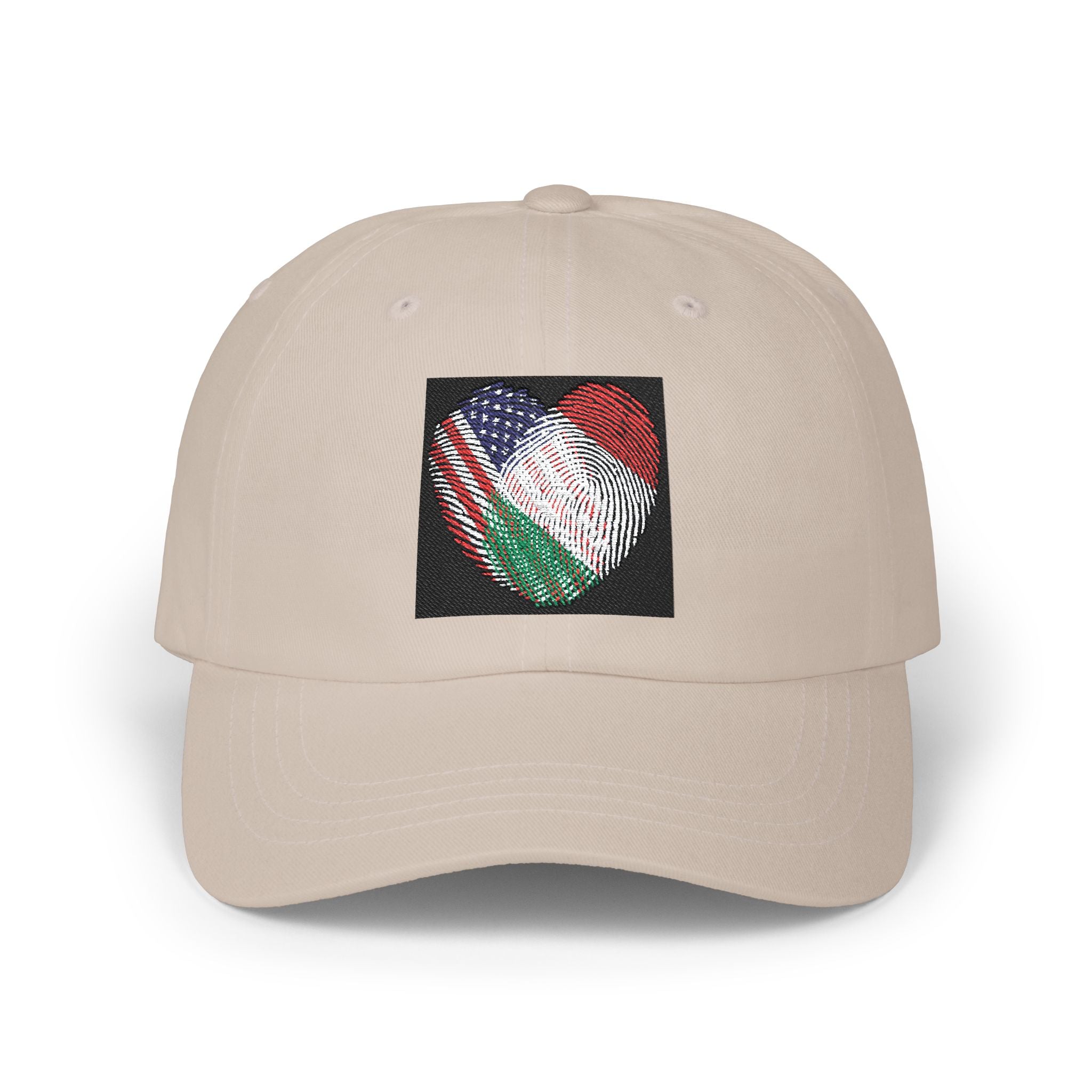 Dad Cap with USA & Italy  Heart Patch – Flag Love Baseball Hat