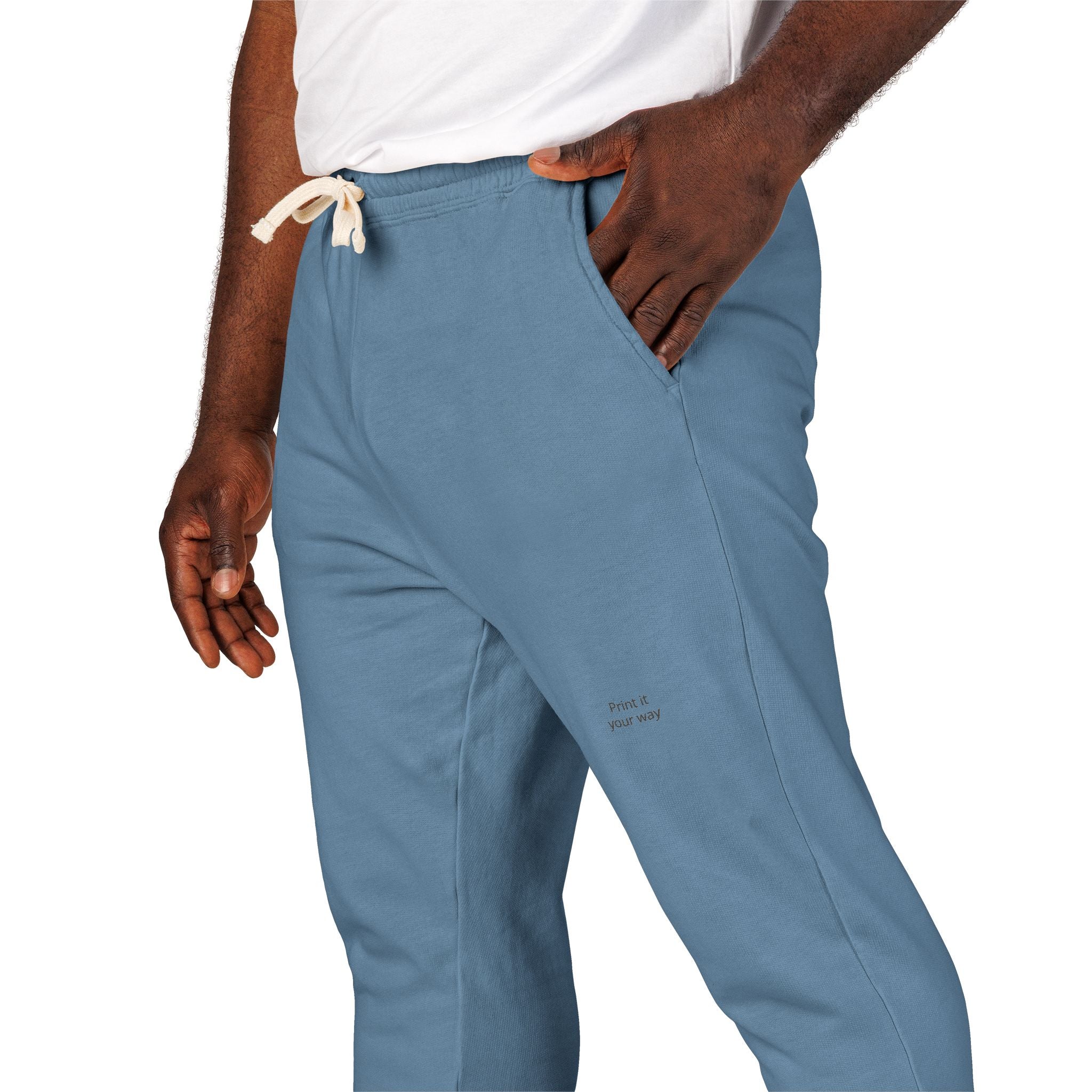 Garment-Dyed Fleece Sweatpants — Minimal Embroidered Joggers