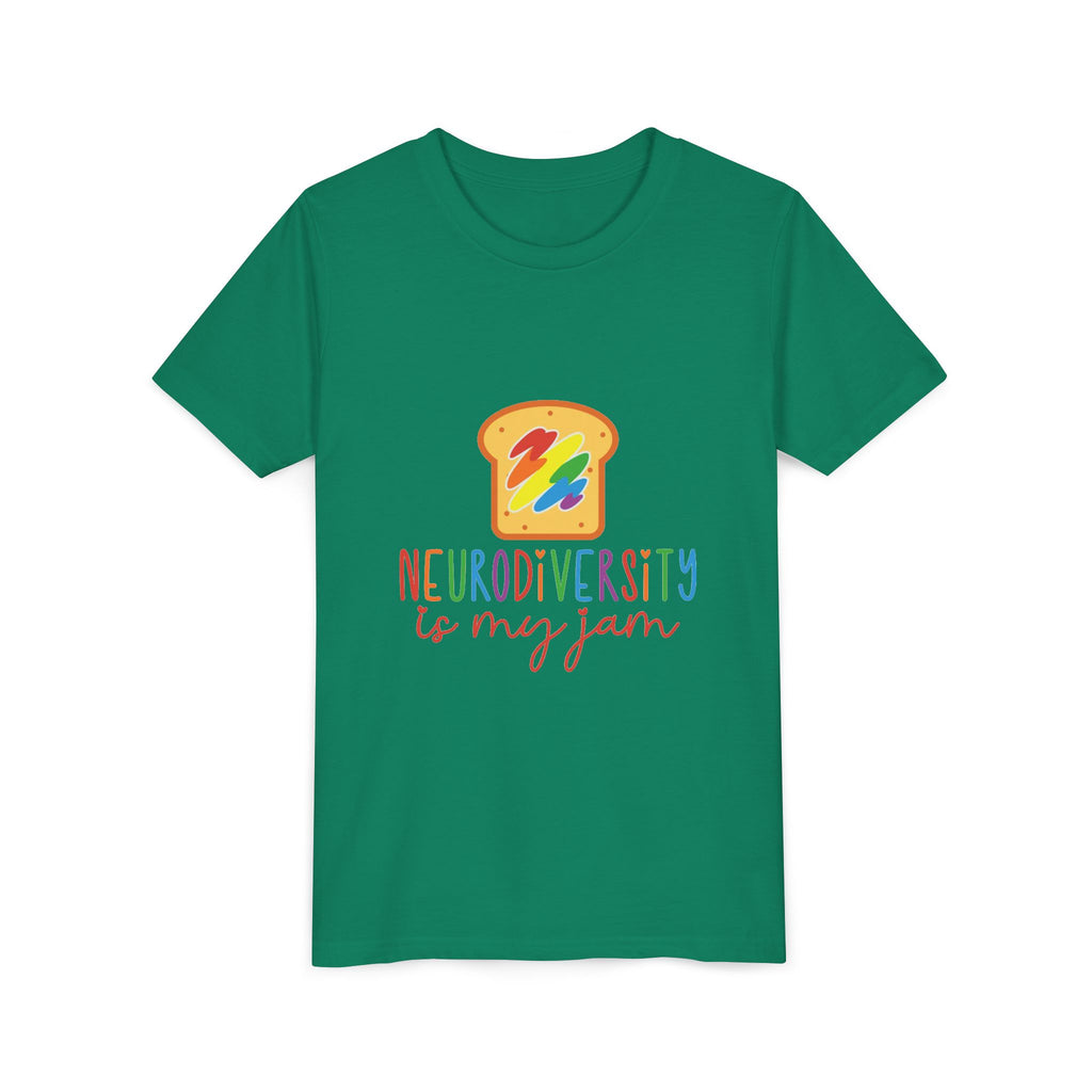 Youth Tee - "Neurodiversity Is My Jam" Rainbow Toast Graphic