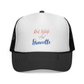 Red, White And Brunette Trucker Cap - Patriotic Summer Mesh Hat