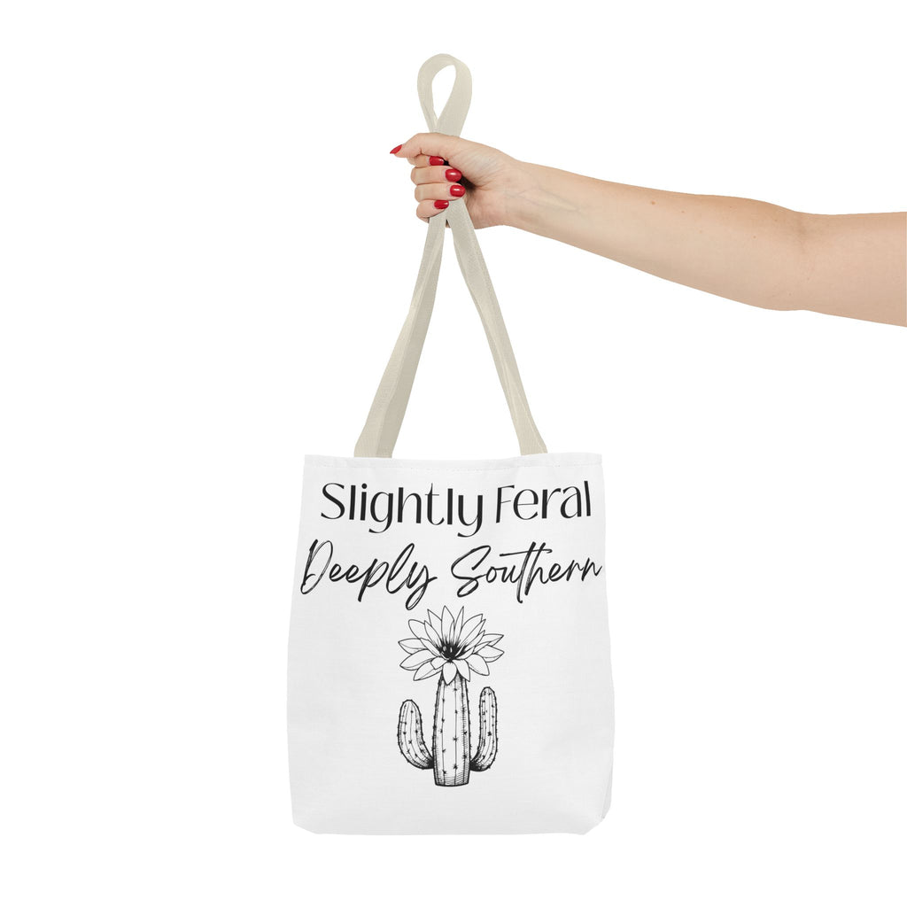 Slightly Feral Deeply Southern Tote Bag — Cactus Floral Cotton Shopping Tote