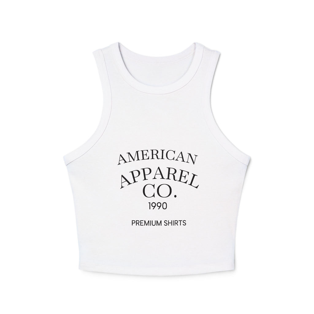 Women's USA Graphic Racer Tank Top — American Apparel Co. 1990 Crop