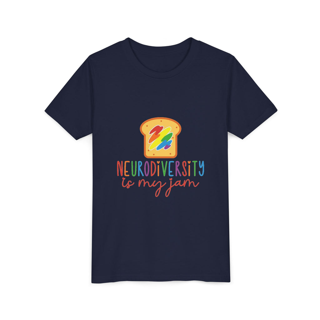 Youth Tee - "Neurodiversity Is My Jam" Rainbow Toast Graphic
