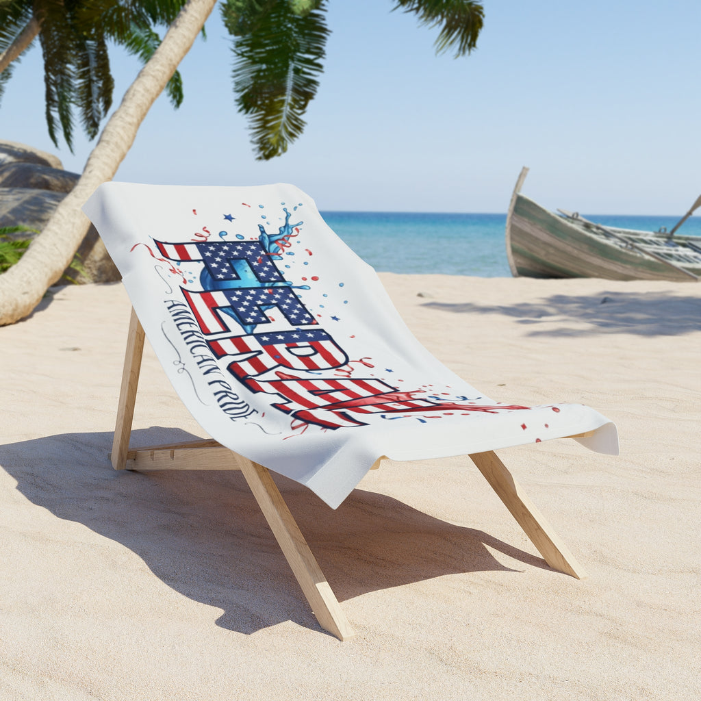 Feral American Pride Beach Towel — Patriotic USA Flag Design