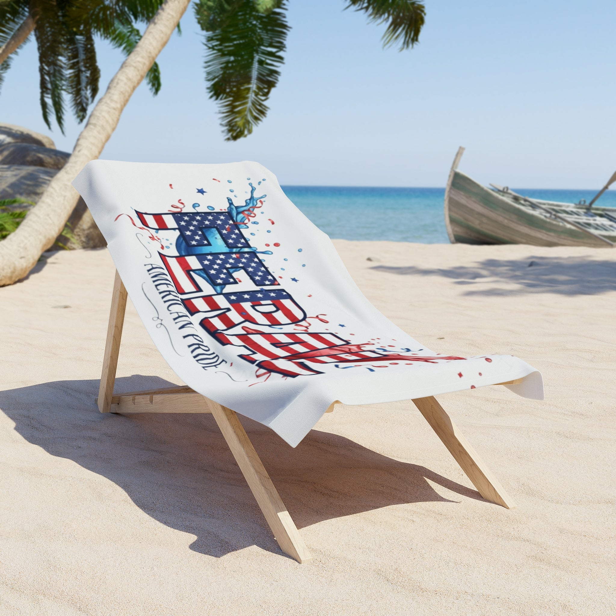 Feral American Pride Beach Towel — Patriotic USA Flag Design