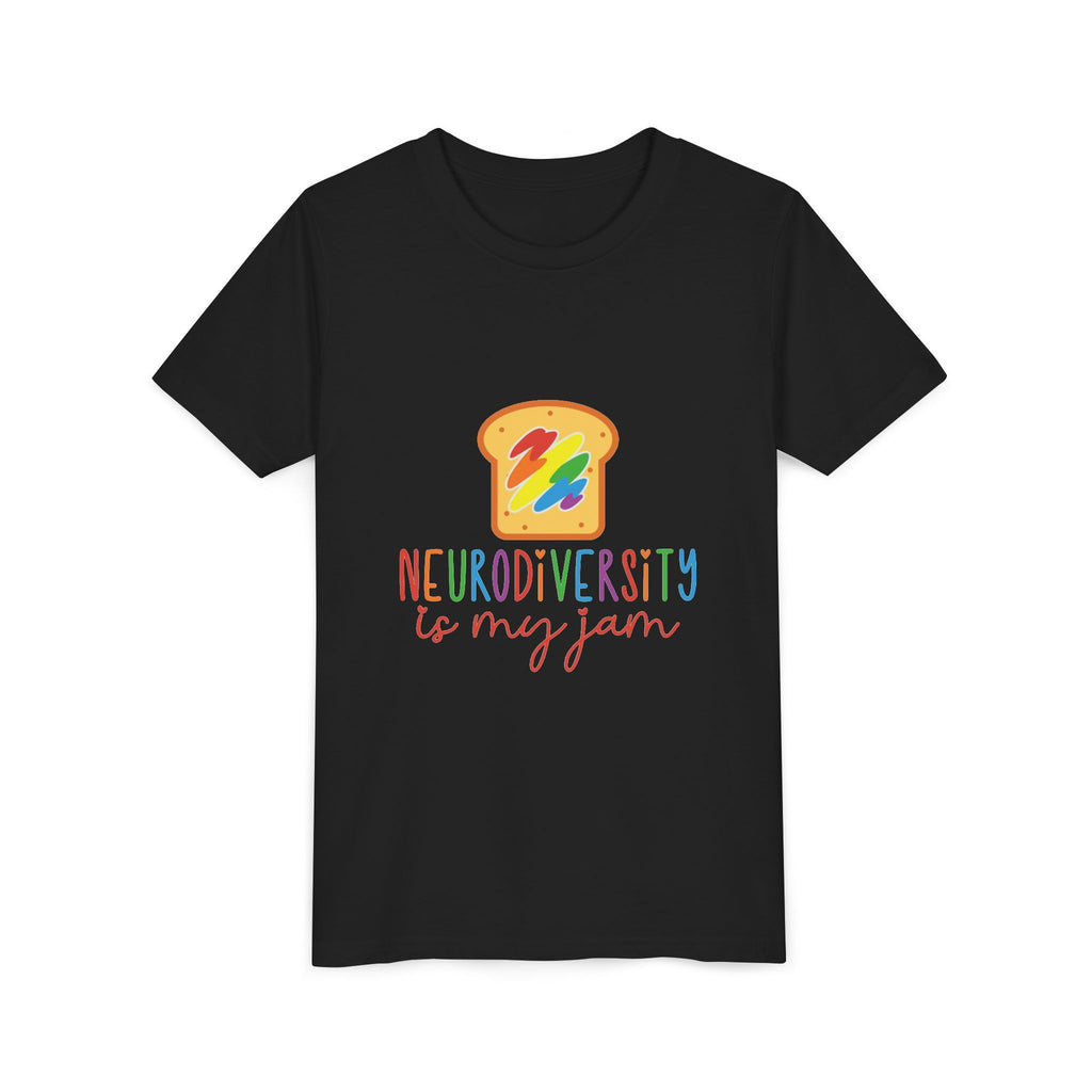Youth Tee - "Neurodiversity Is My Jam" Rainbow Toast Graphic