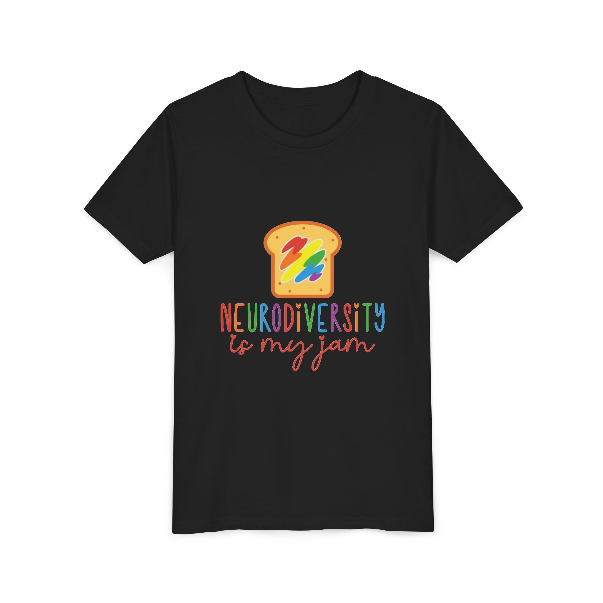 Youth Tee - "Neurodiversity Is My Jam" Rainbow Toast Graphic