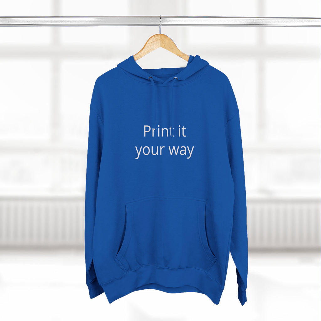 Blank White Hoodie — Customizable Three-Panel Fleece Pullover