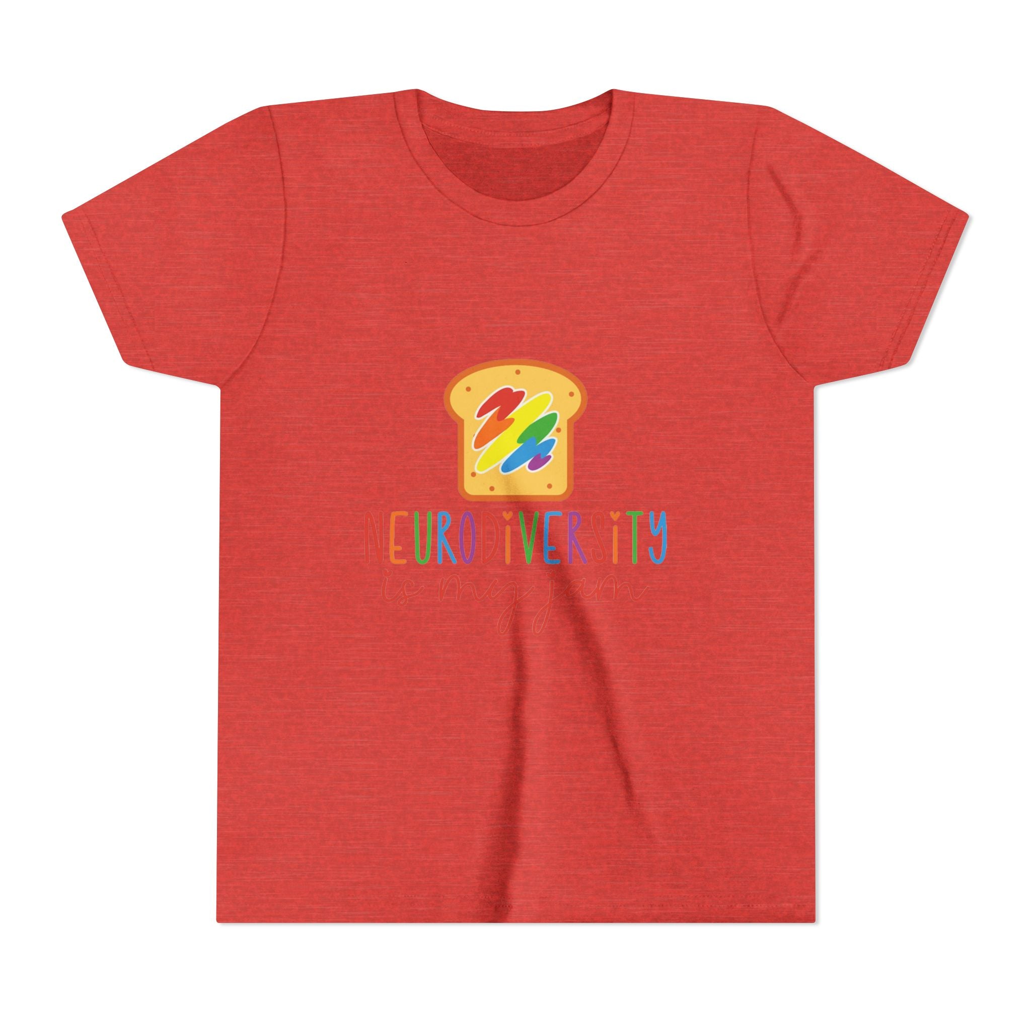 Youth Tee - "Neurodiversity Is My Jam" Rainbow Toast Graphic