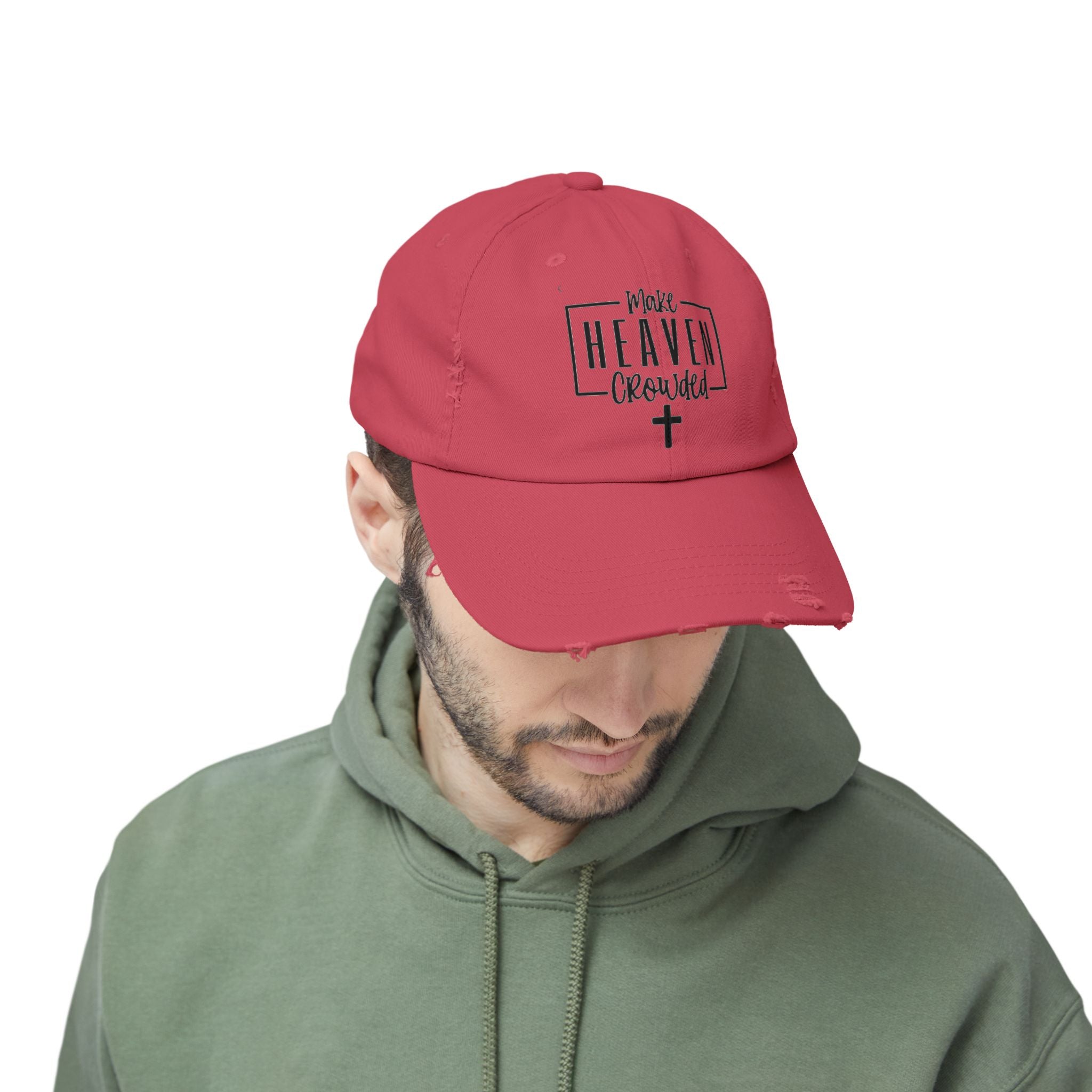 Make Heaven Crowded Distressed Baseball Cap