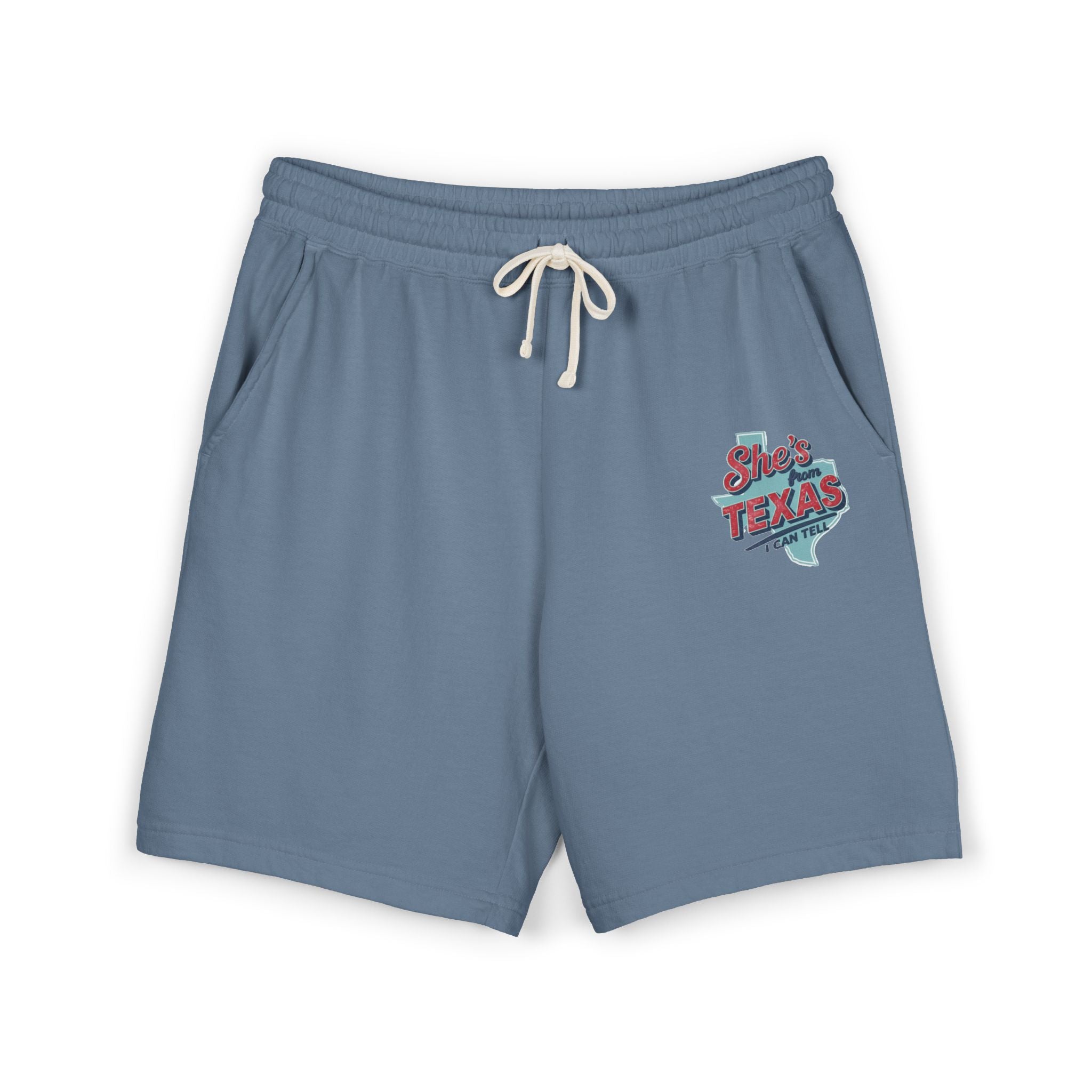 She’s From Texas Fleece Sweat Shorts — Lightweight Garment-Dyed Lounge Shorts