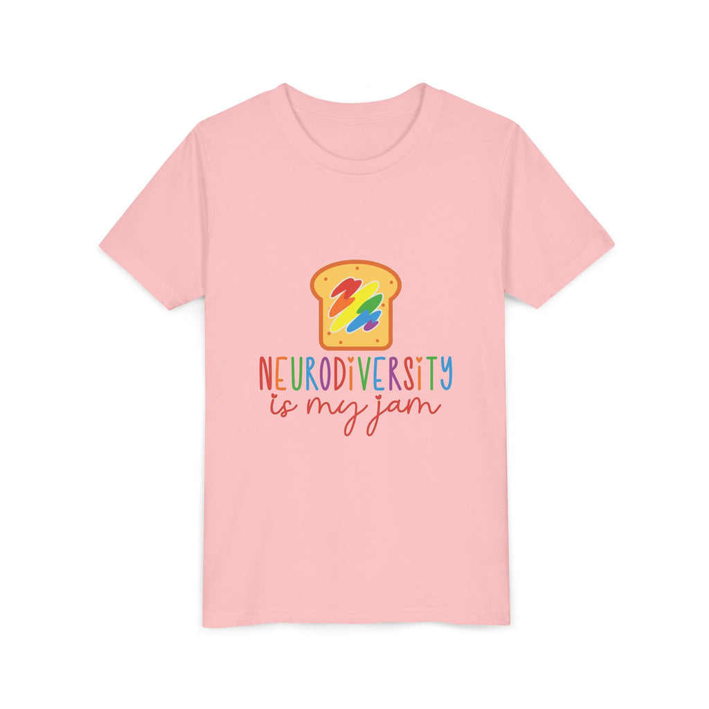 Youth Tee - "Neurodiversity Is My Jam" Rainbow Toast Graphic