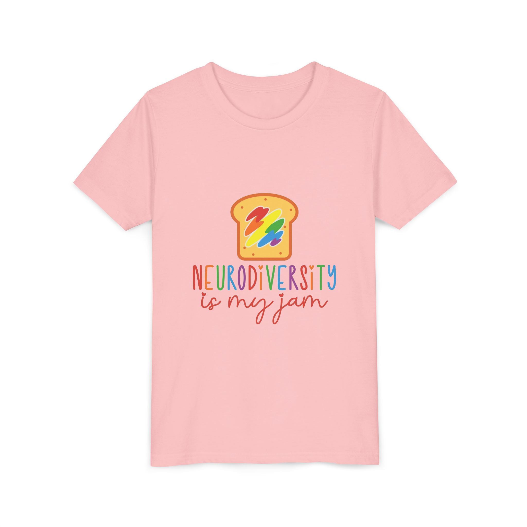 Youth Tee - "Neurodiversity Is My Jam" Rainbow Toast Graphic