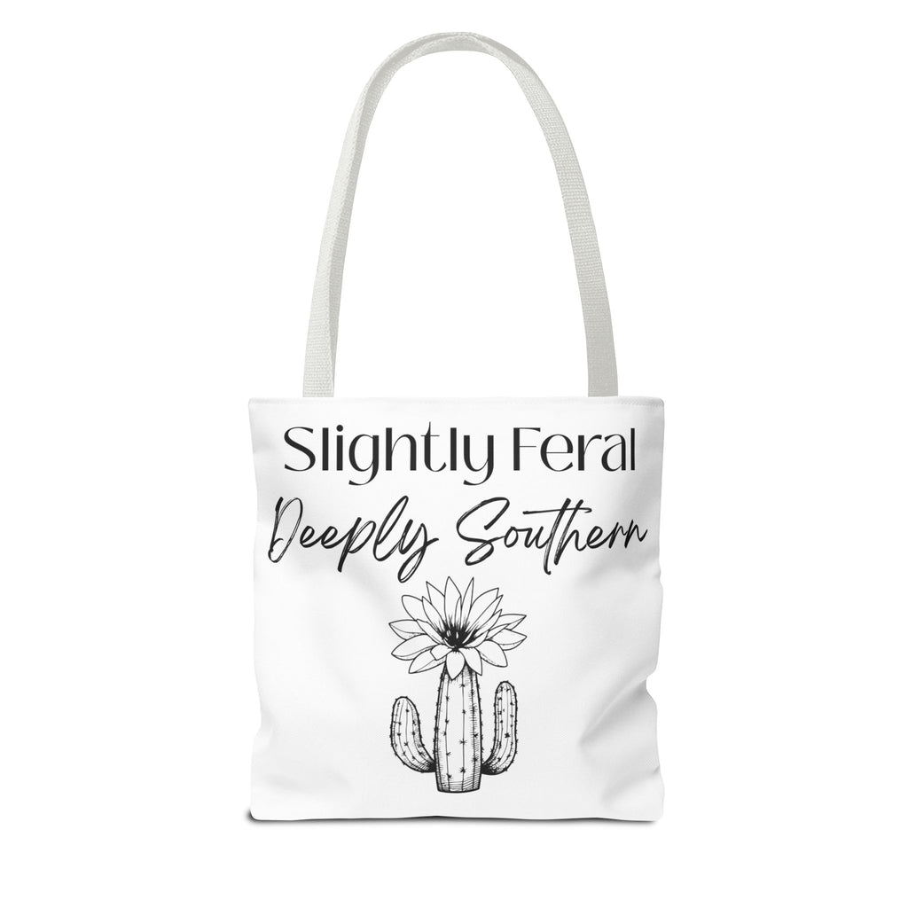 Slightly Feral Deeply Southern Tote Bag — Cactus Floral Cotton Shopping Tote