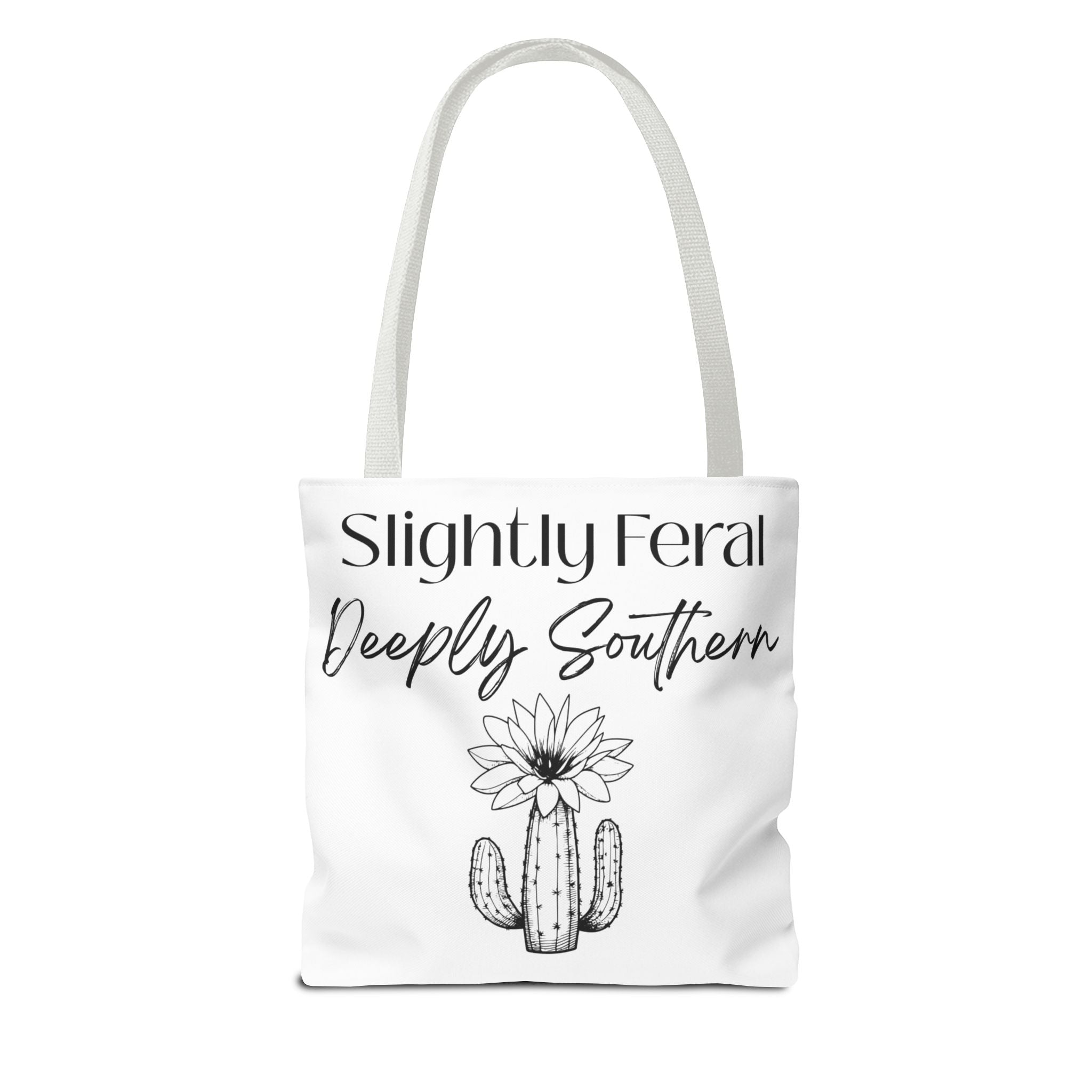 Slightly Feral Deeply Southern Tote Bag — Cactus Floral Cotton Shopping Tote