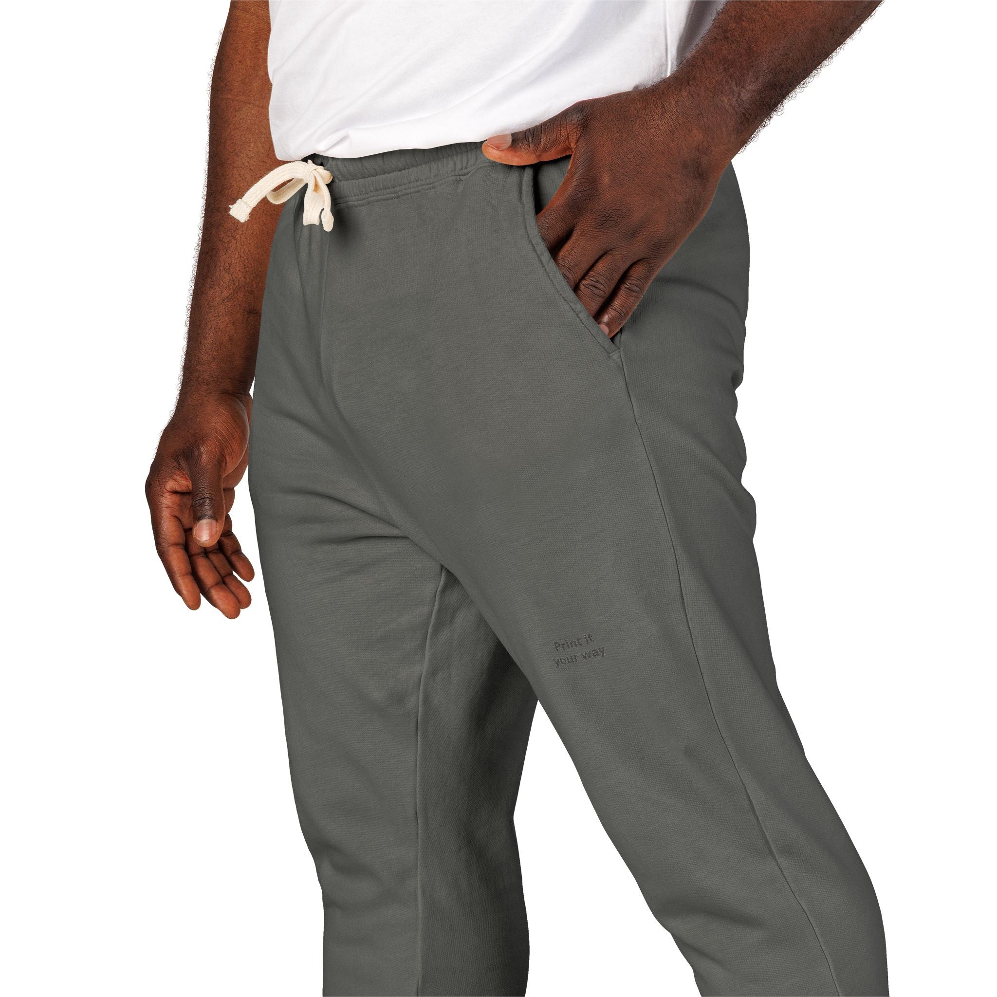 Garment-Dyed Fleece Sweatpants — Minimal Embroidered Joggers