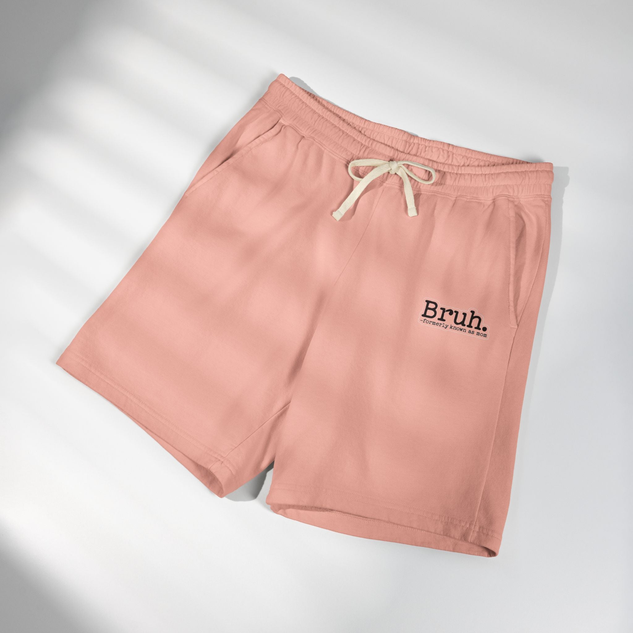 Bruh. Fleece Sweat Shorts — Lightweight Garment-Dyed Lounge Shorts
