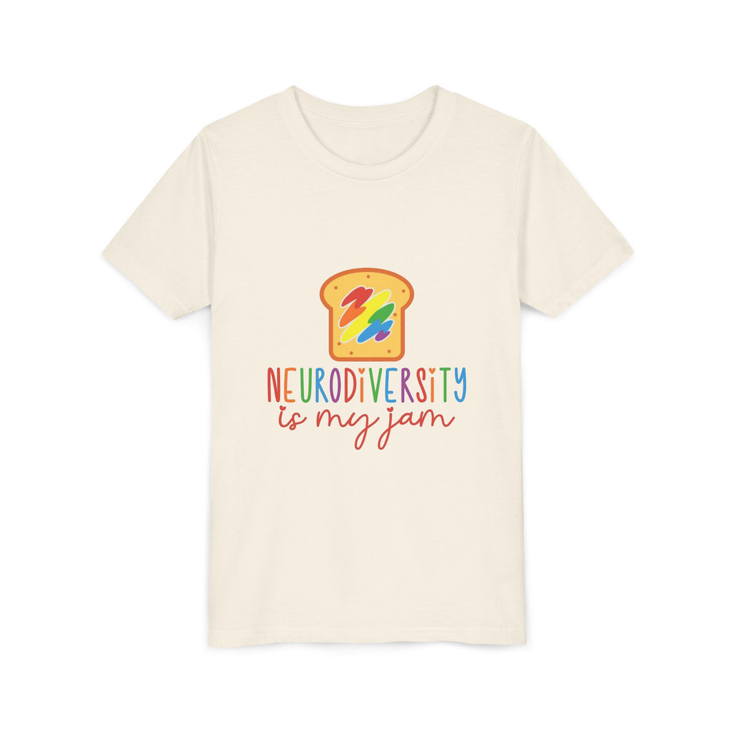 Youth Tee - "Neurodiversity Is My Jam" Rainbow Toast Graphic