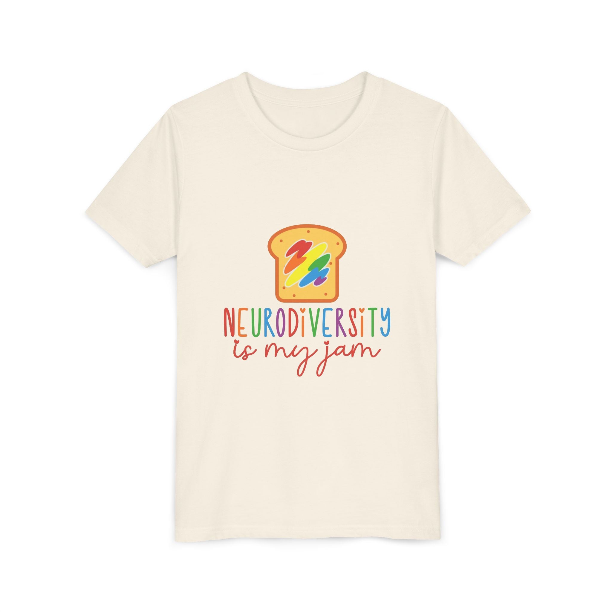 Youth Tee - "Neurodiversity Is My Jam" Rainbow Toast Graphic
