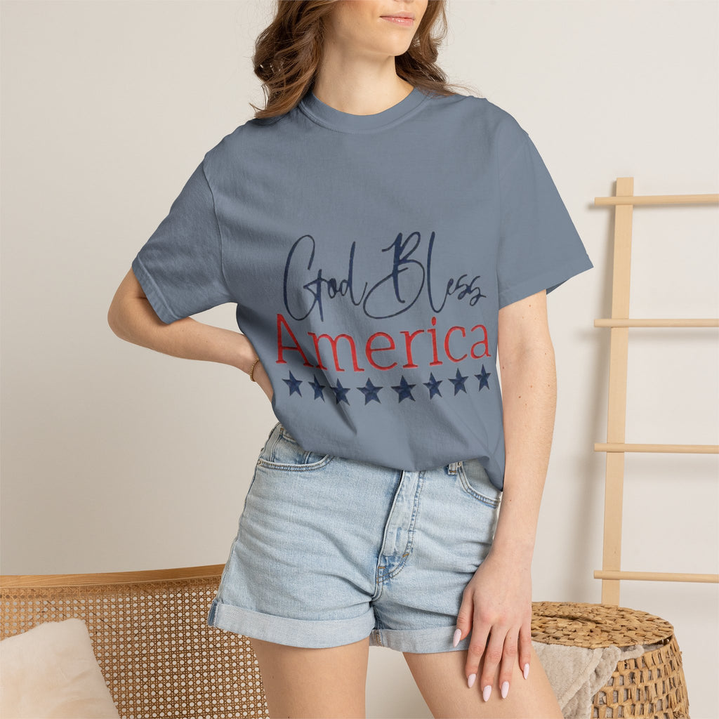 God Bless America T-Shirt — Patriotic Stars Tee for 4th of July