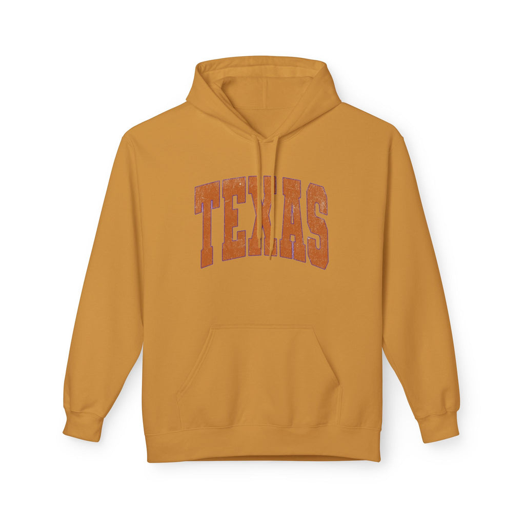 Texas Arch Hoodie — Vintage burnt orange college pullover