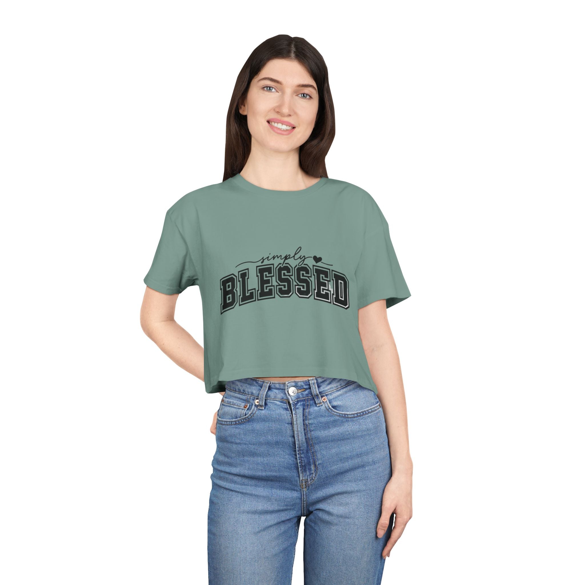 Simply Blessed Crop Tee — Women's Spiritual Casual Top