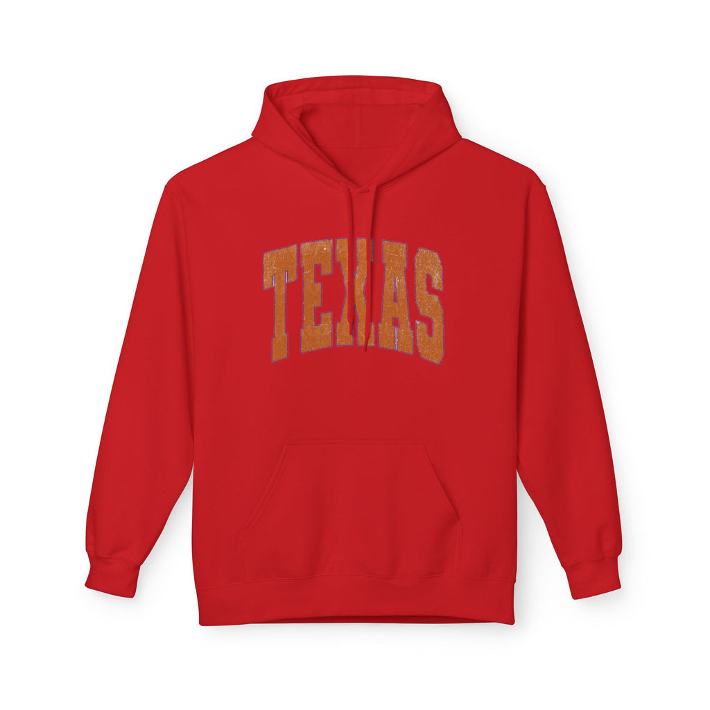 Texas Arch Hoodie — Vintage burnt orange college pullover