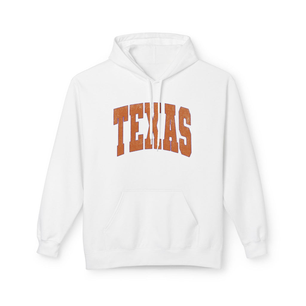 Texas Arch Hoodie — Vintage burnt orange college pullover