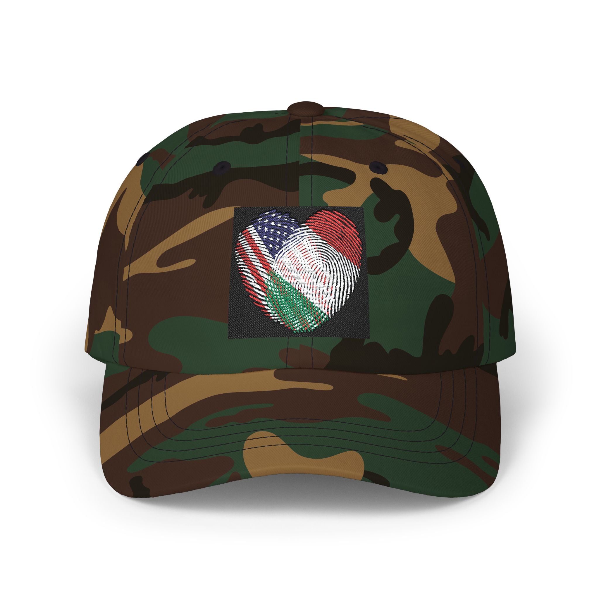 Dad Cap with USA & Italy  Heart Patch – Flag Love Baseball Hat