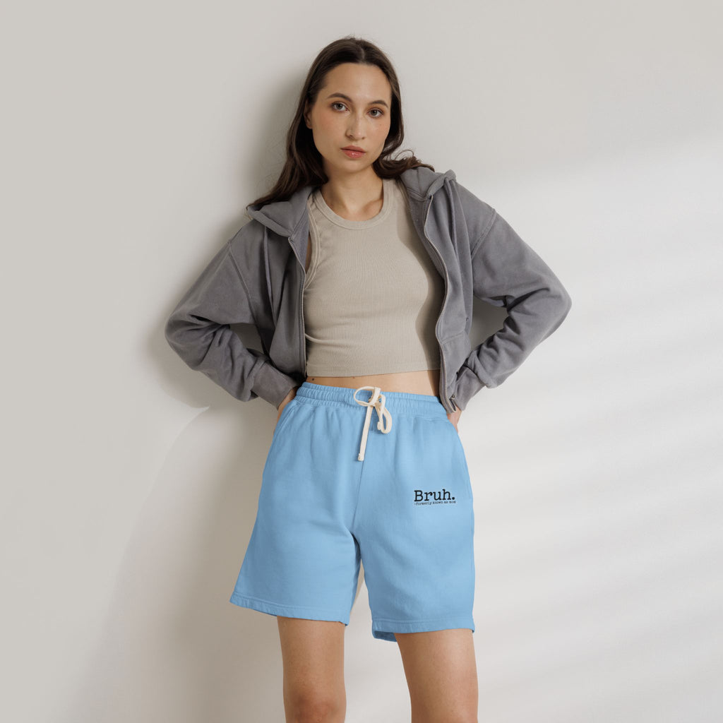 Bruh. Fleece Sweat Shorts — Lightweight Garment-Dyed Lounge Shorts