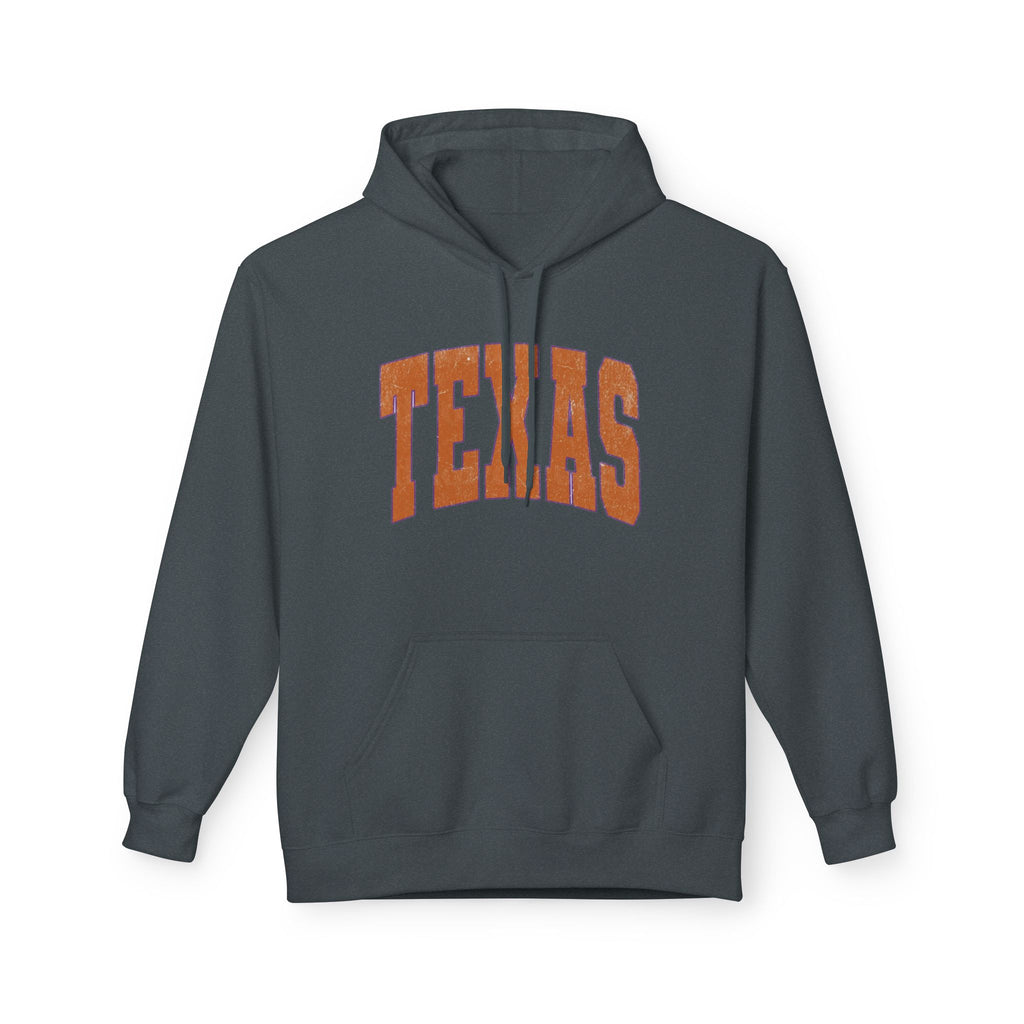 Texas Arch Hoodie — Vintage burnt orange college pullover