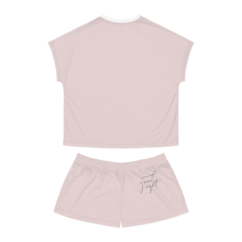 Women's 'Time to Sleep' Pajama Set - Pink Short Lounge PJs