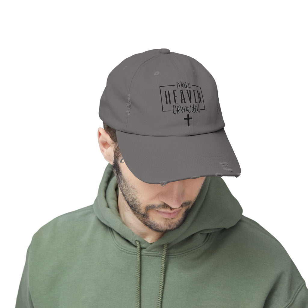 Make Heaven Crowded Distressed Baseball Cap