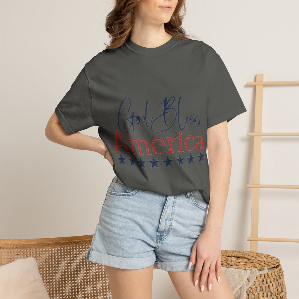 God Bless America T-Shirt — Patriotic Stars Tee for 4th of July