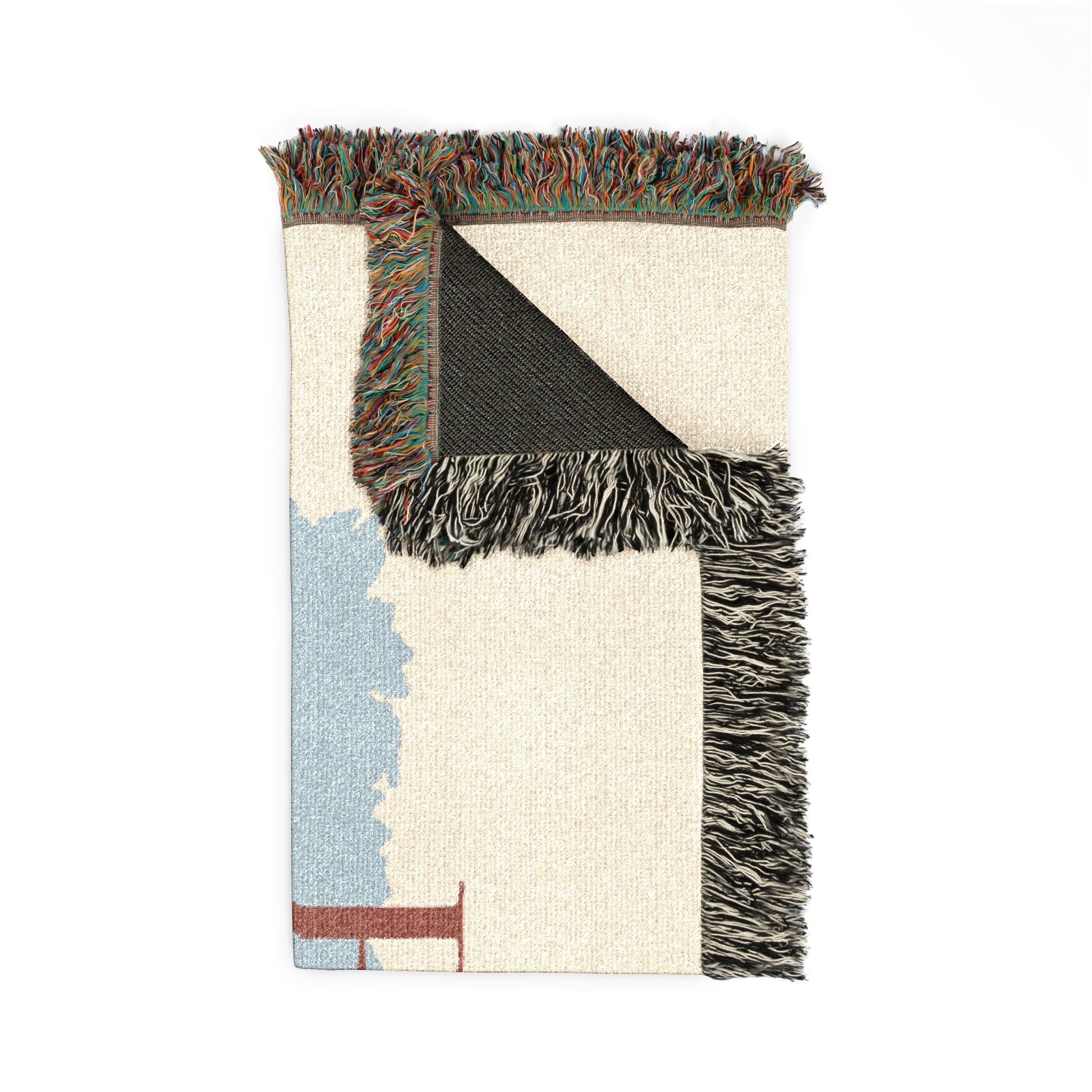 Woven Blanket — "Bed Wine Blue" Decorative Throw for Wine Lovers