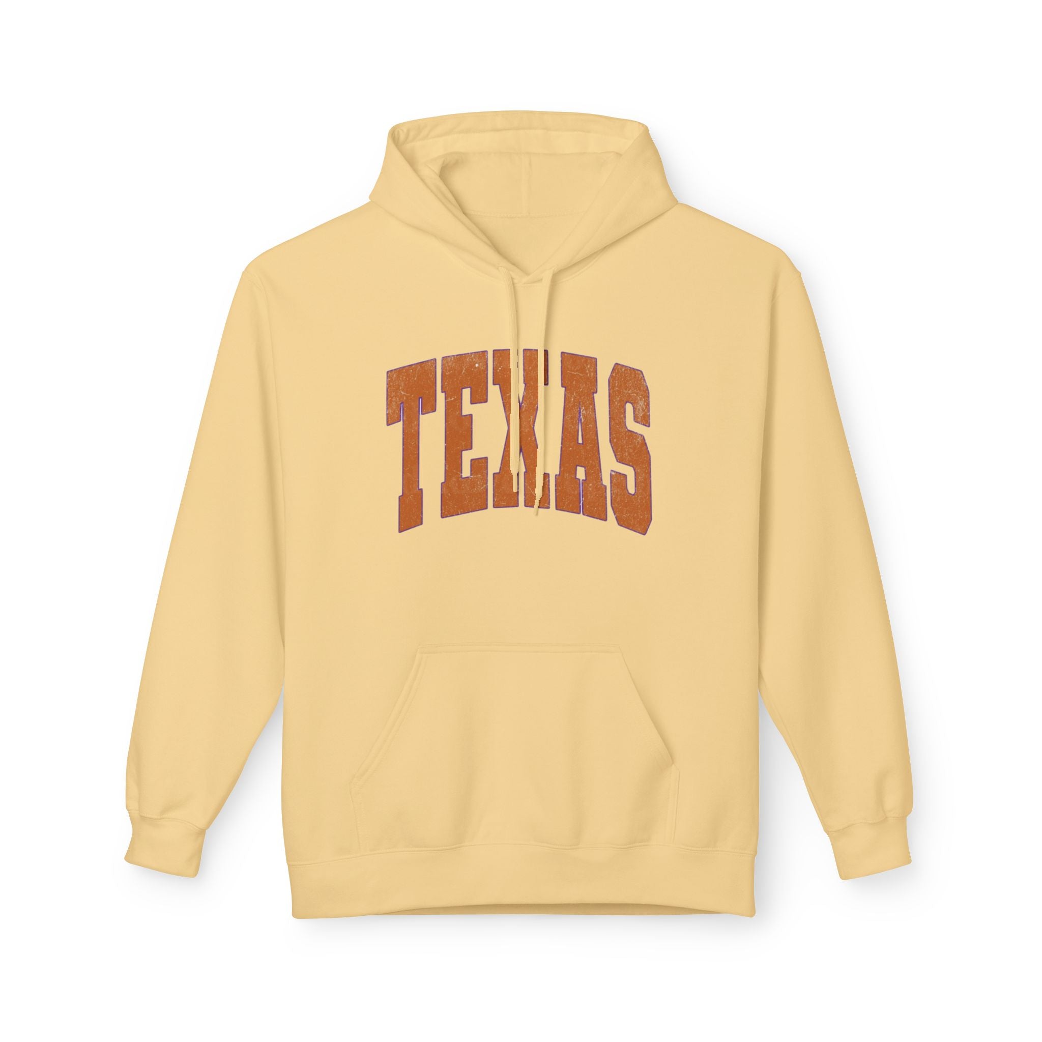Texas Arch Hoodie — Vintage burnt orange college pullover