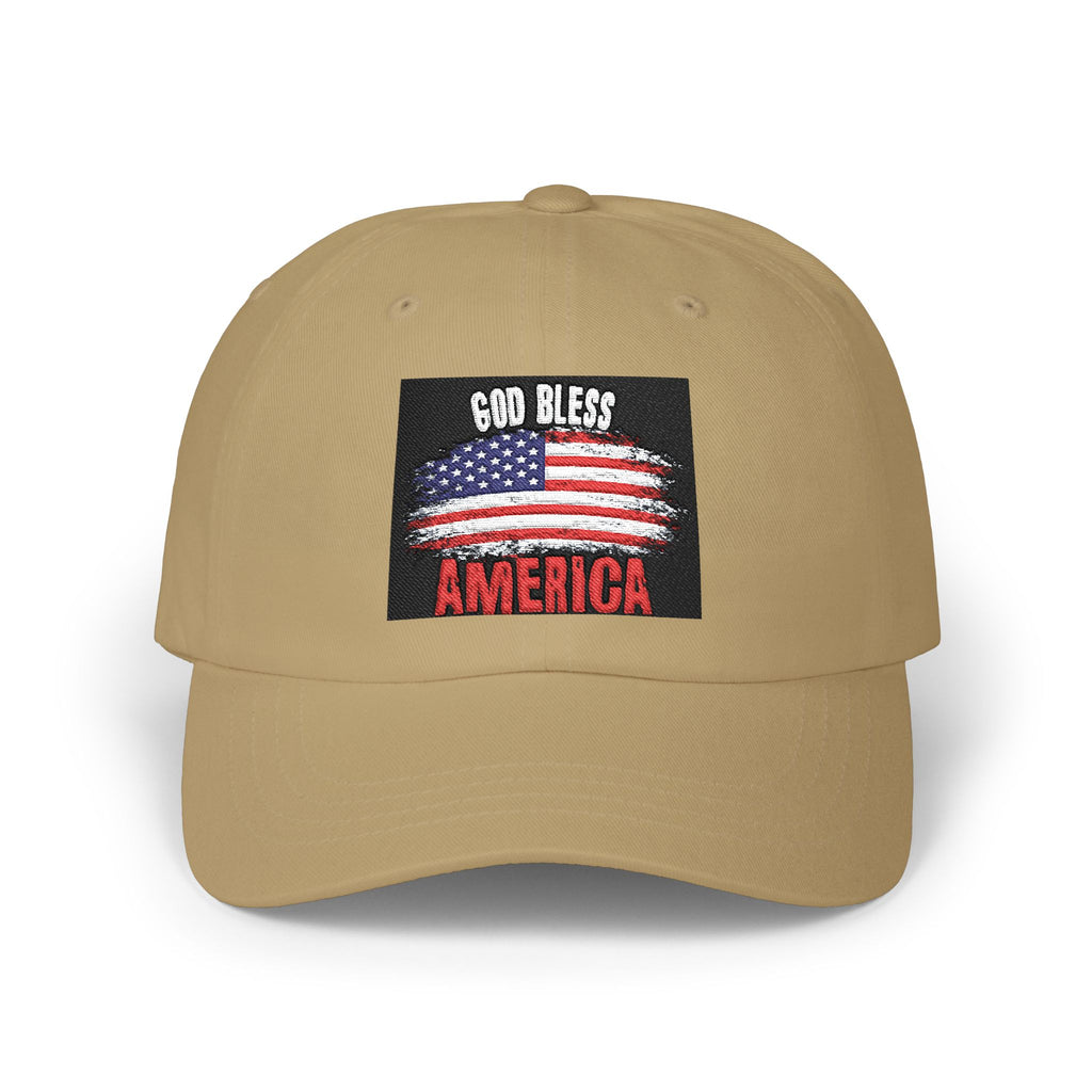 God Bless America Dad Cap - Embroidered USA Flag Patriotic Baseball Hat