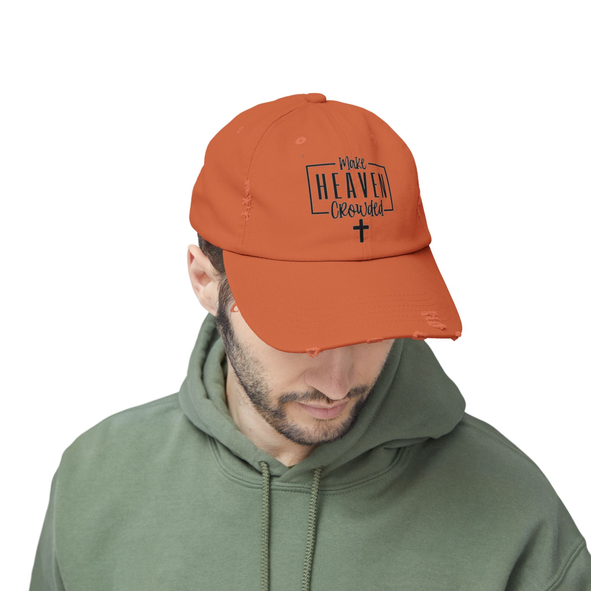 Make Heaven Crowded Distressed Baseball Cap