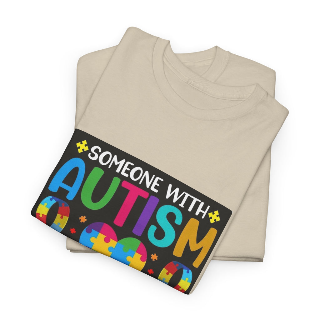 Autism Awareness T-Shirt — “Someone With Autism Lights Up My World” Colorful Puzzle Tee