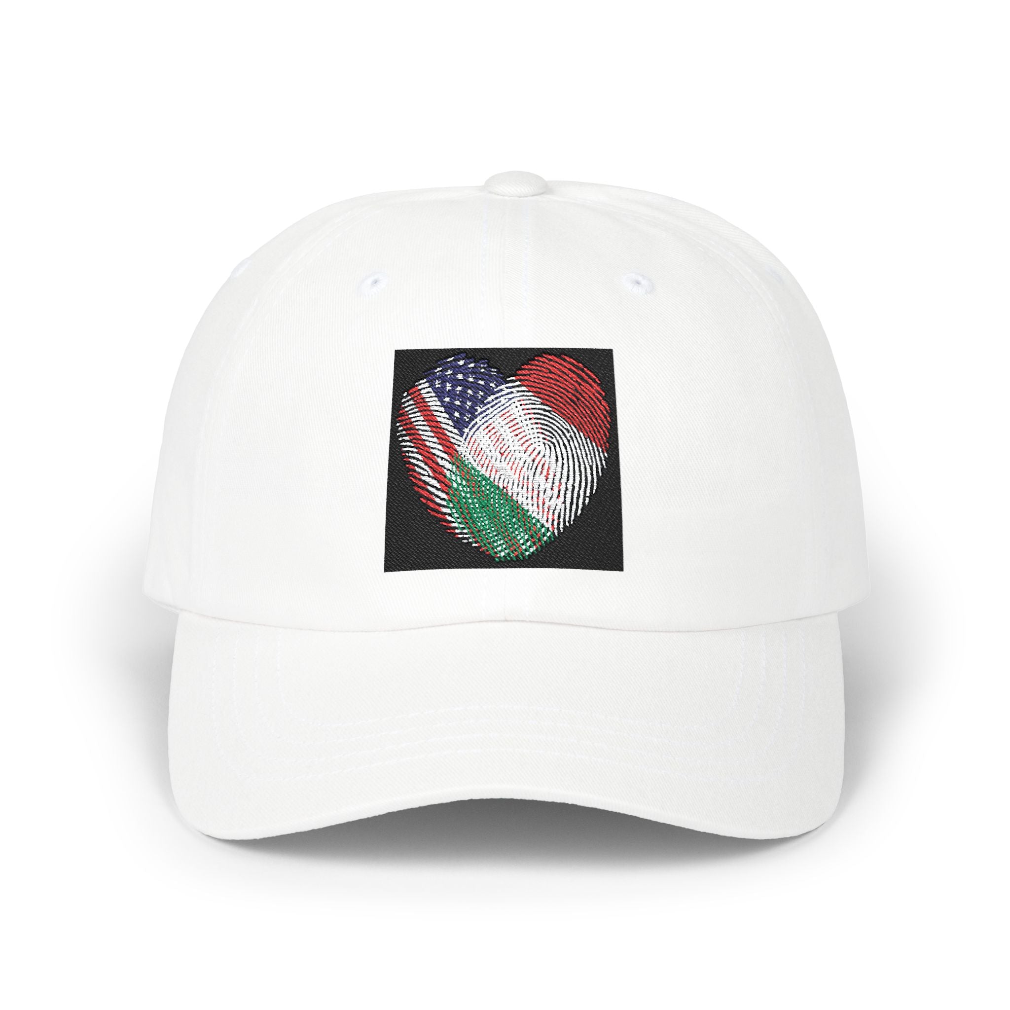 Dad Cap with USA & Italy  Heart Patch – Flag Love Baseball Hat
